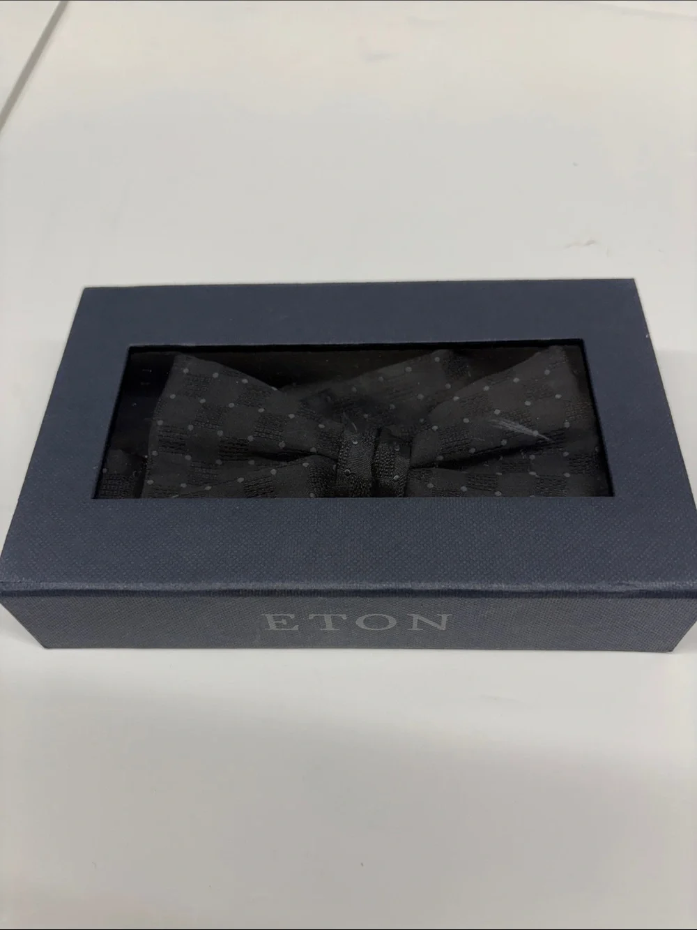 NEW Eton Men’s Checkered 100% Silk Bow Tie